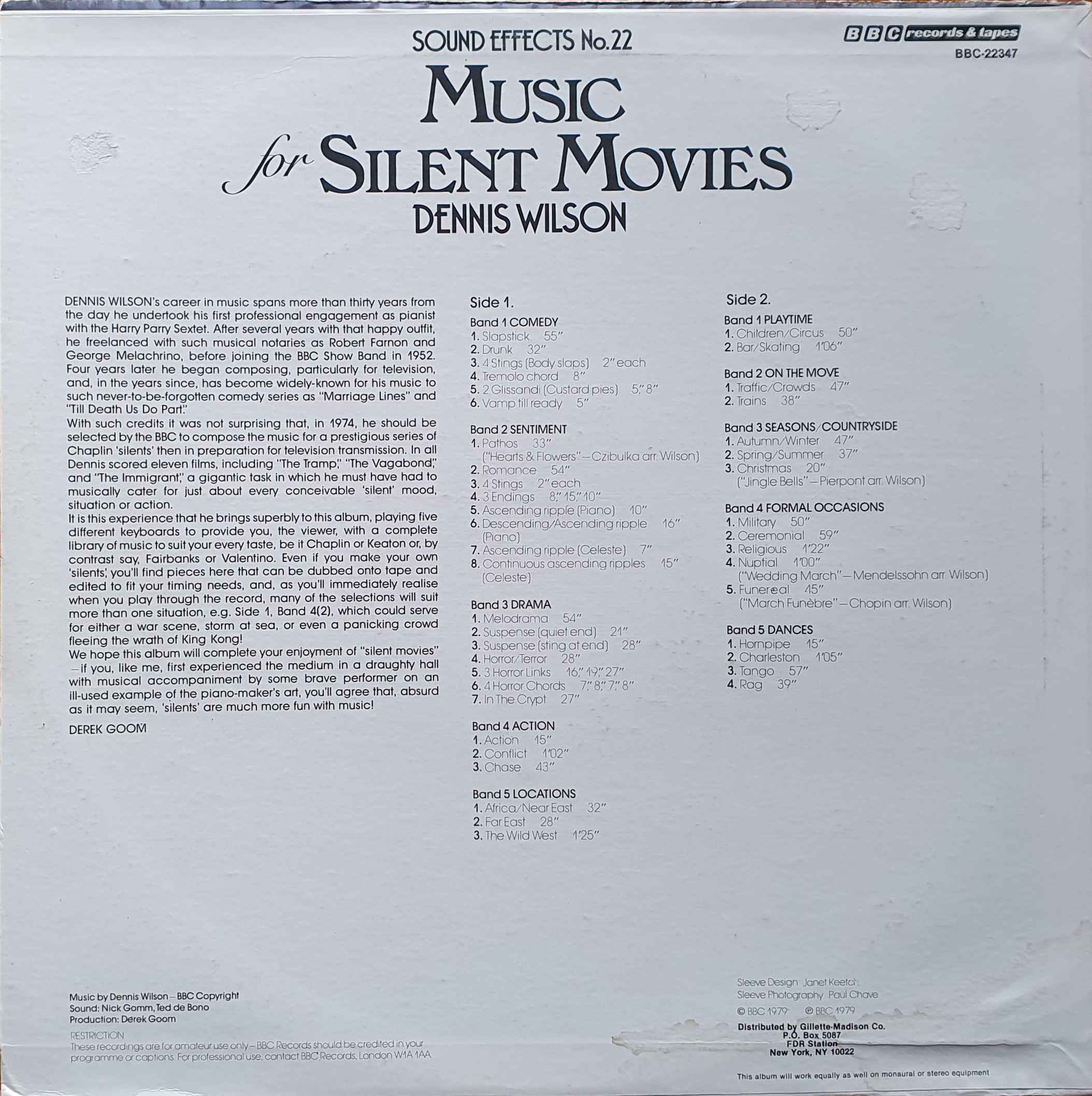 Picture of BBC - 22347 Music for silent movies by artist Various from the BBC records and Tapes library